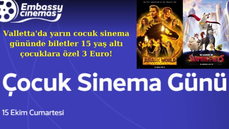 Valletta Embassy Cinemas’da yarın çocuk sinema günü!