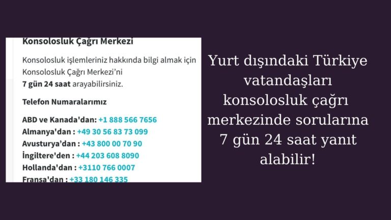 Konsolosluk Çağrı Merkezi 7/24 gurbetçilerin hizmetinde!