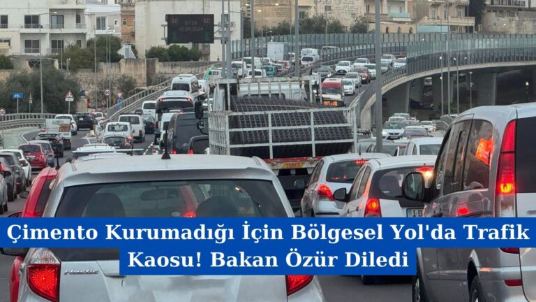 Çimento Kurumadığı İçin Bölgesel Yol’da Trafik Kaosu! Bakan Özür Diledi