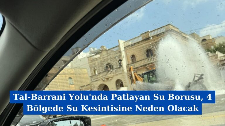 Tal-Barrani Yolu’nda Patlayan Su Borusu, 4 Bölgede Su Kesintisine Neden Olacak