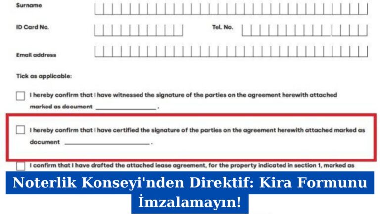 Noterlik Konseyi’nden Direktif: Kira Formunu İmzalamayın!